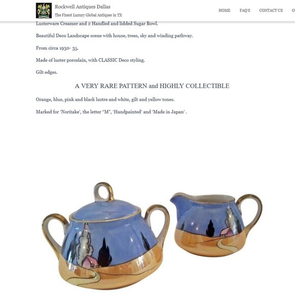 🏡 Hand Painted Noritake Art Deco Lusterware Basket Village Bird Collectible - Picture 9 of 10